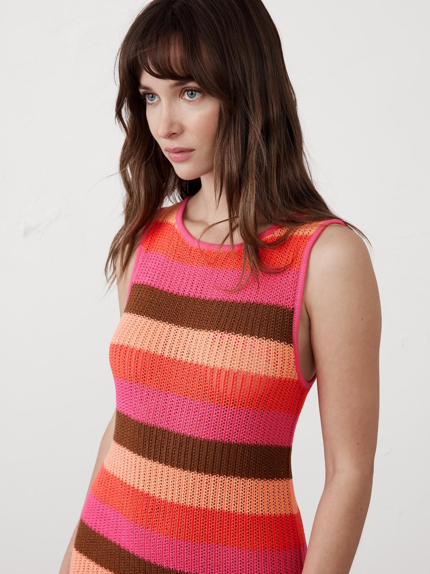 Open-Stitch Midi Sweater Dress Product Image
