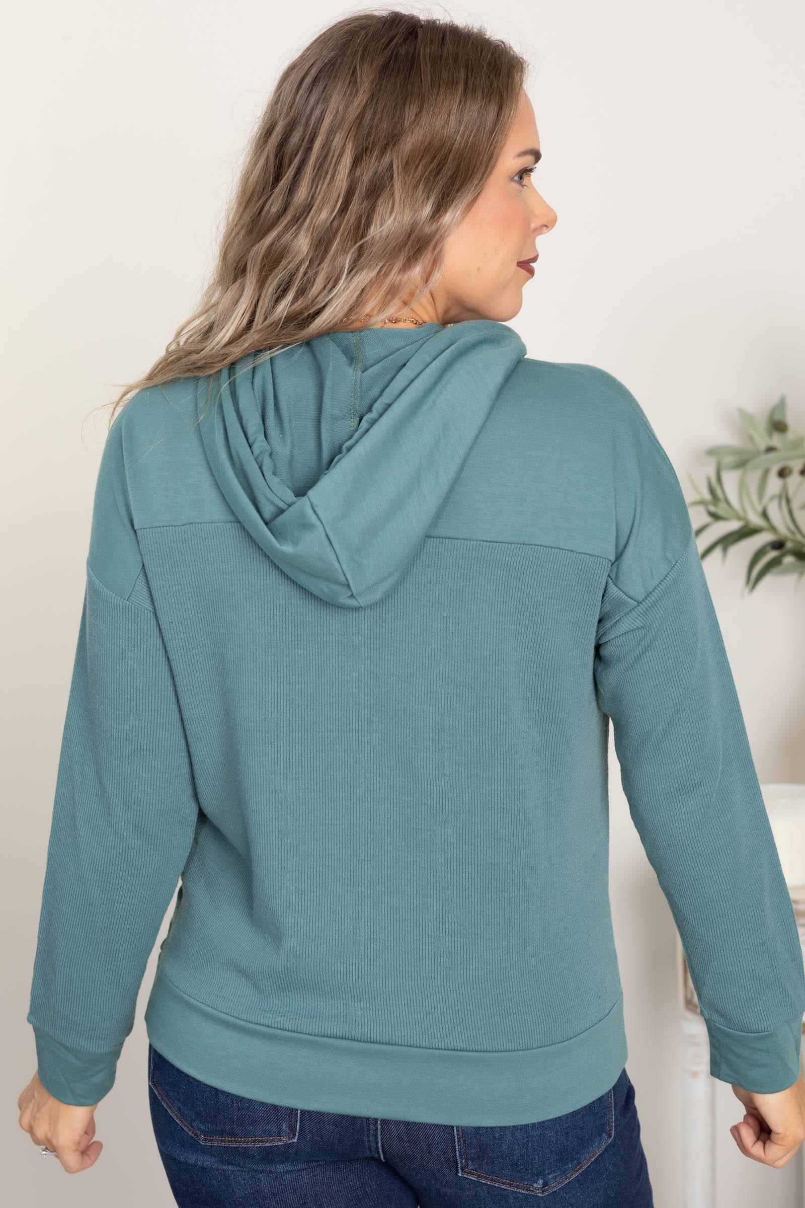 Monaco Ribbed Drawstring Knit Hoodies Product Image