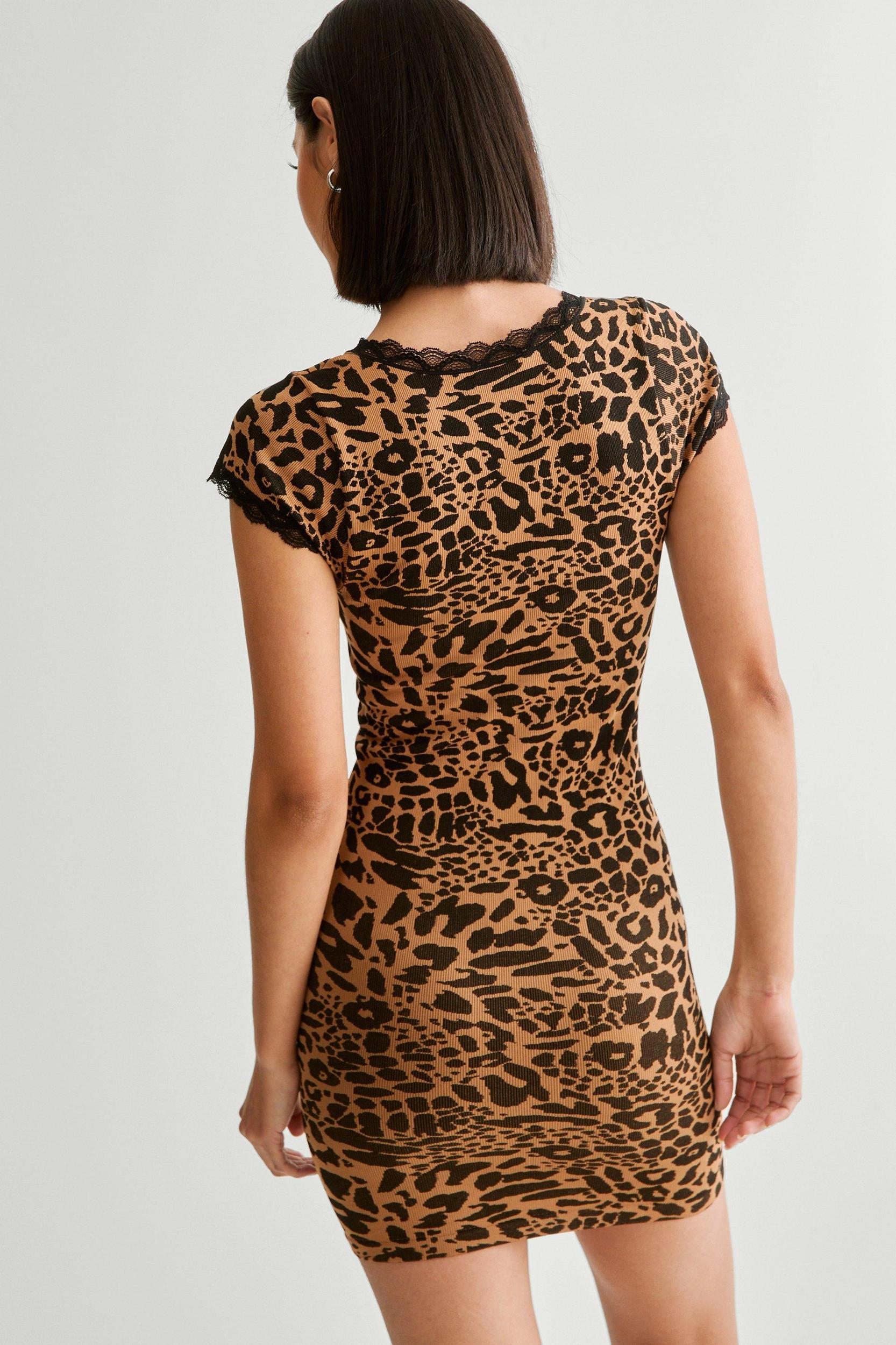 Seamless Leopard Print Mini Dress Product Image