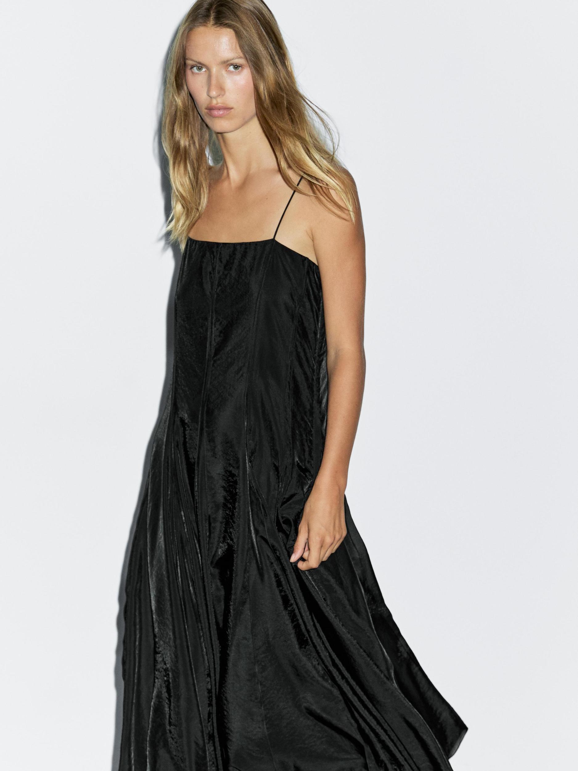 Flowing midi dress with godet detail Product Image