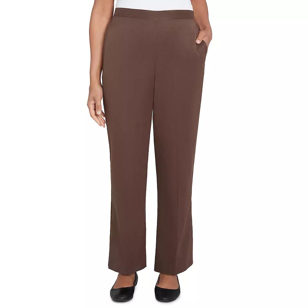 Women's Alfred Dunner Side Seam Pocket Medium Length Pant, Size: 16, Brown Product Image