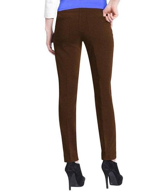 Slimsation® by Multiples Flat Front Straight Leg Pull-On Ankle Pants Product Image