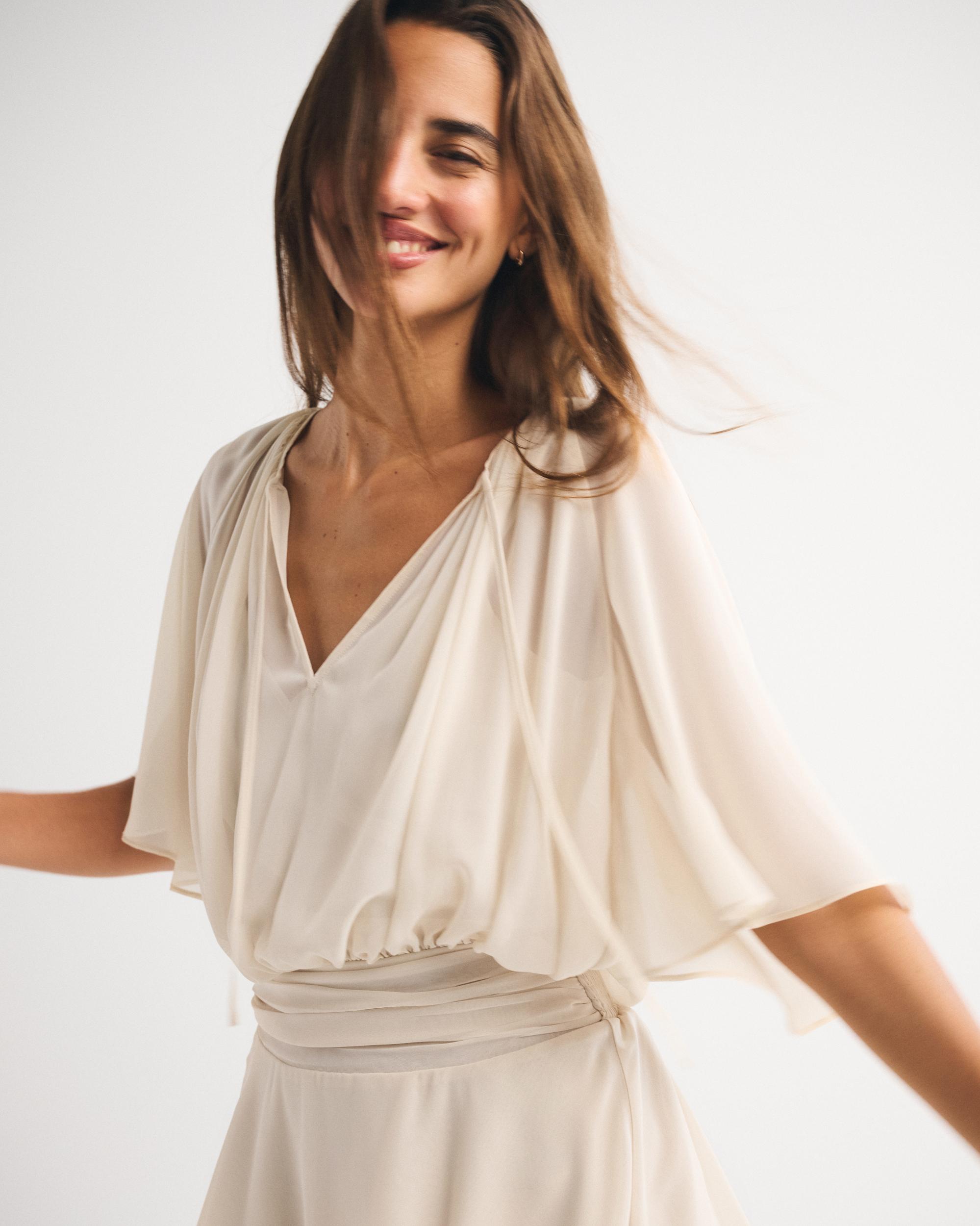 Angel Sleeve Sheer Mini Dress Product Image