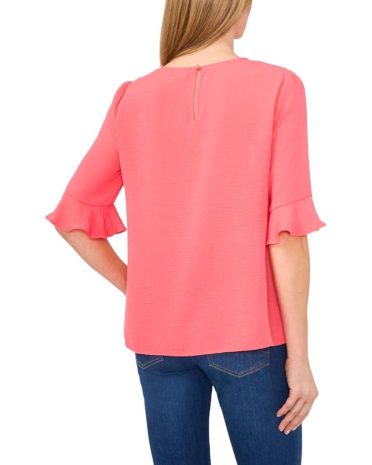 Short Sleeve Ruffle Detail High Low Top Product Image
