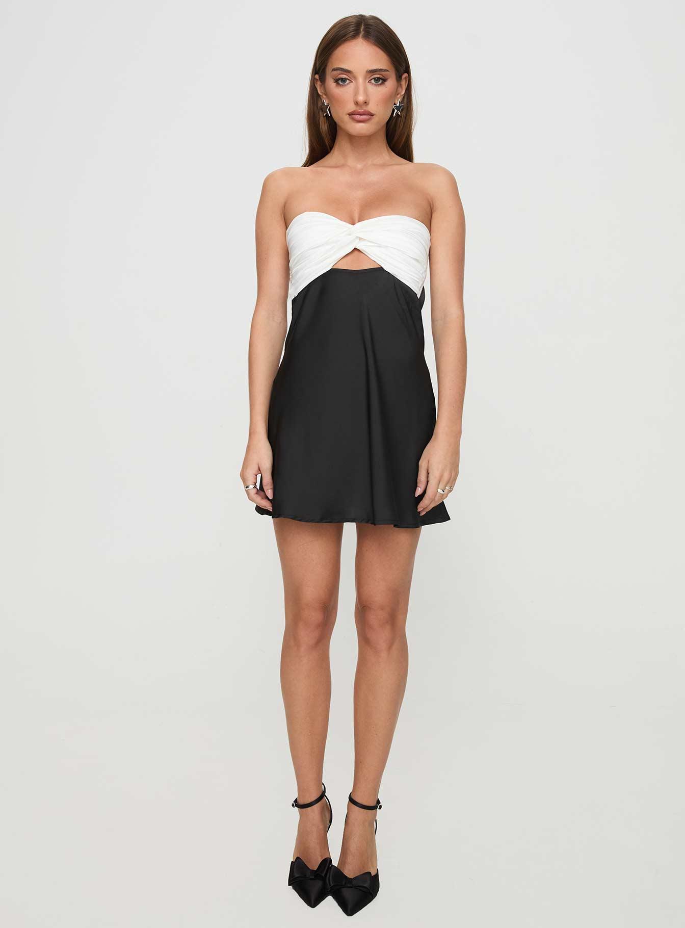 Shellie Mini Dress Black / White Product Image