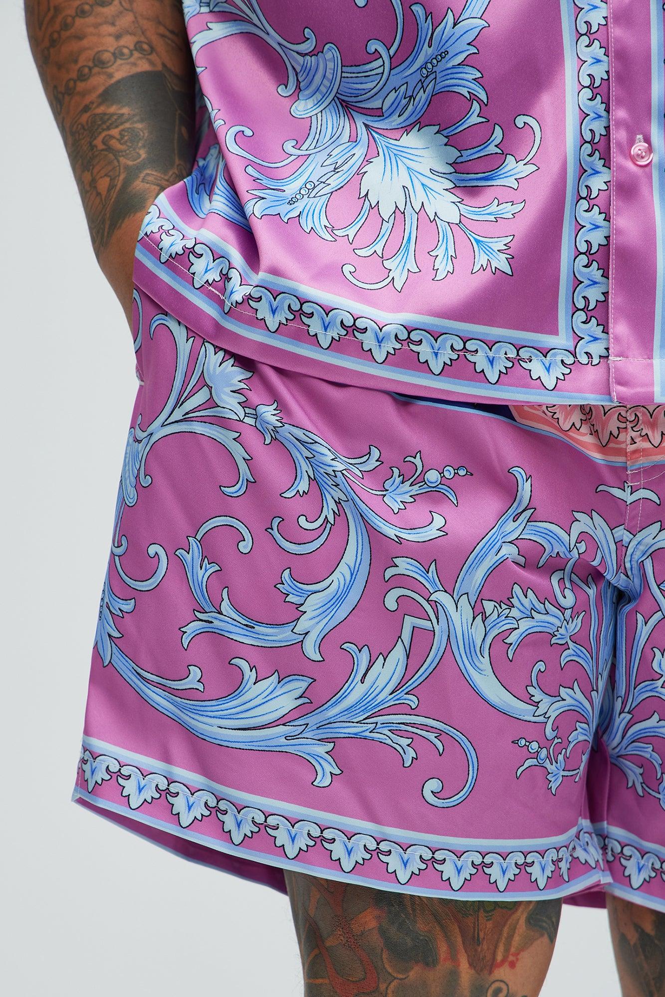 Segura Baroque Swim Classic Trunk - Pink/combo Product Image