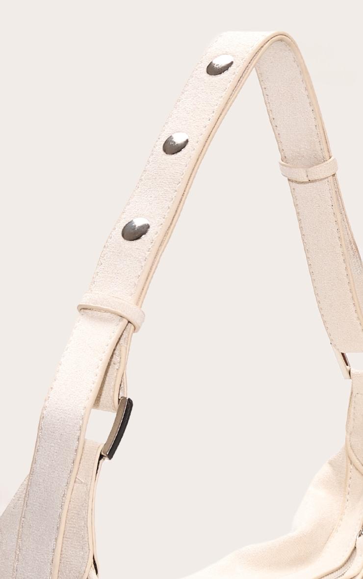 Off White Suede Oversized Slouchy Shoulder Bag Product Image