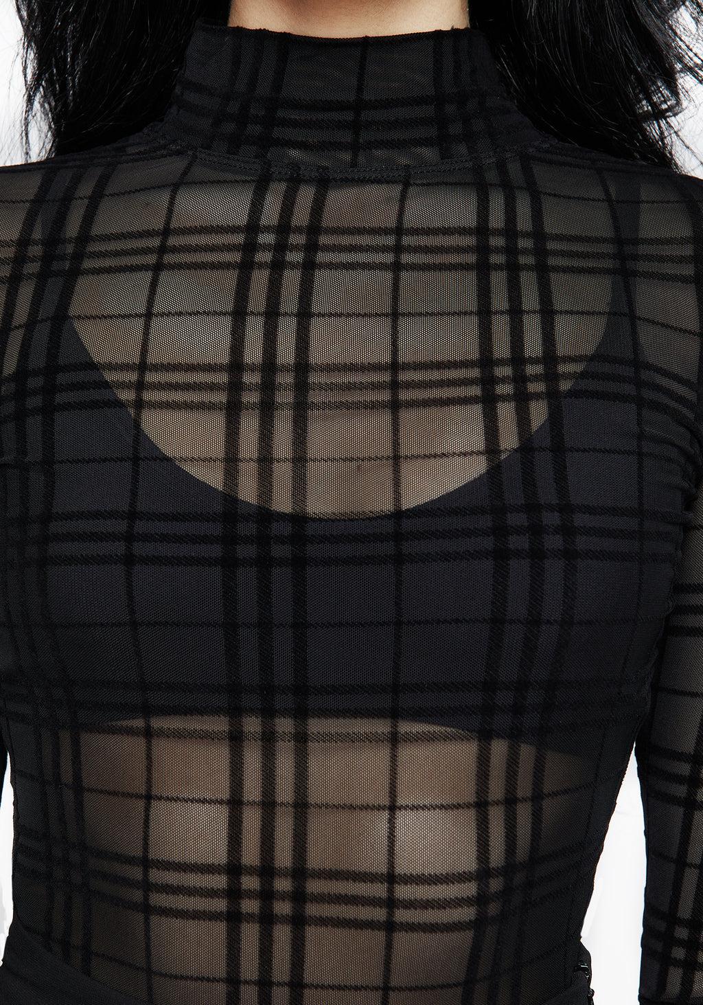 Buffy Check Mesh Top Product Image