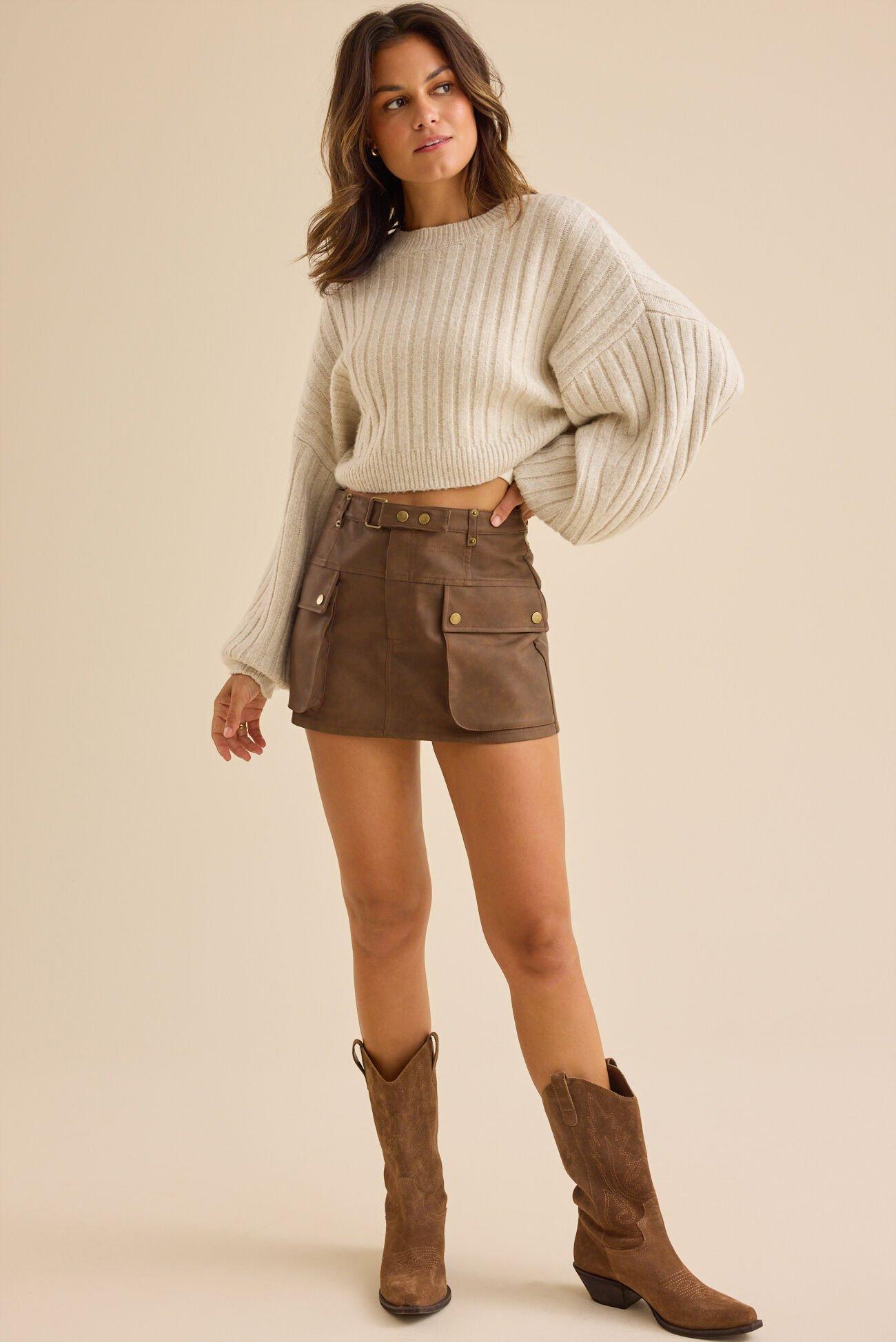 Lexi Vegan Leather Utility Skirt Product Image