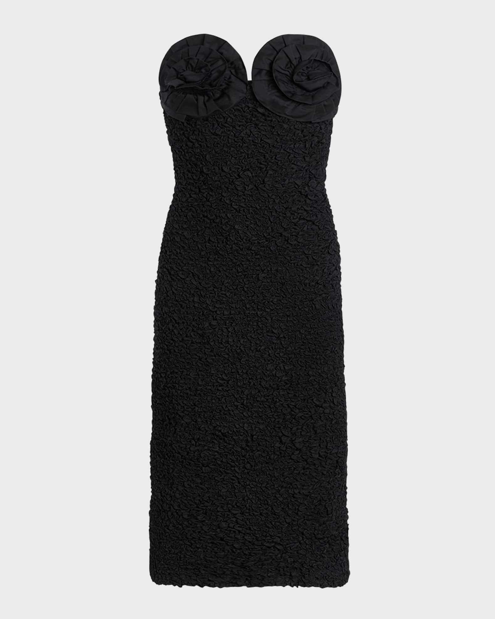 Mona Strapless Smocked Rosette Midi Dress Product Image