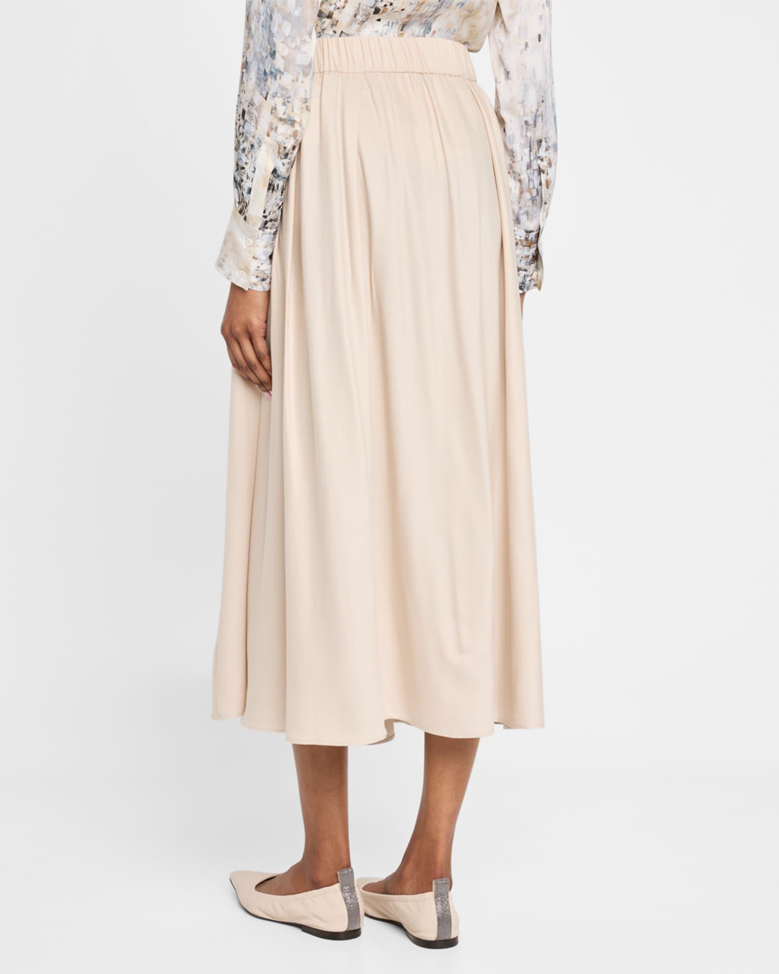 Pleated Circle-Cut Midi Skirt Product Image