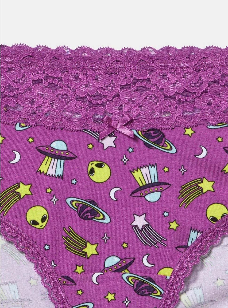 Cotton Mid-Rise Lace Trim Cheeky Panty Product Image