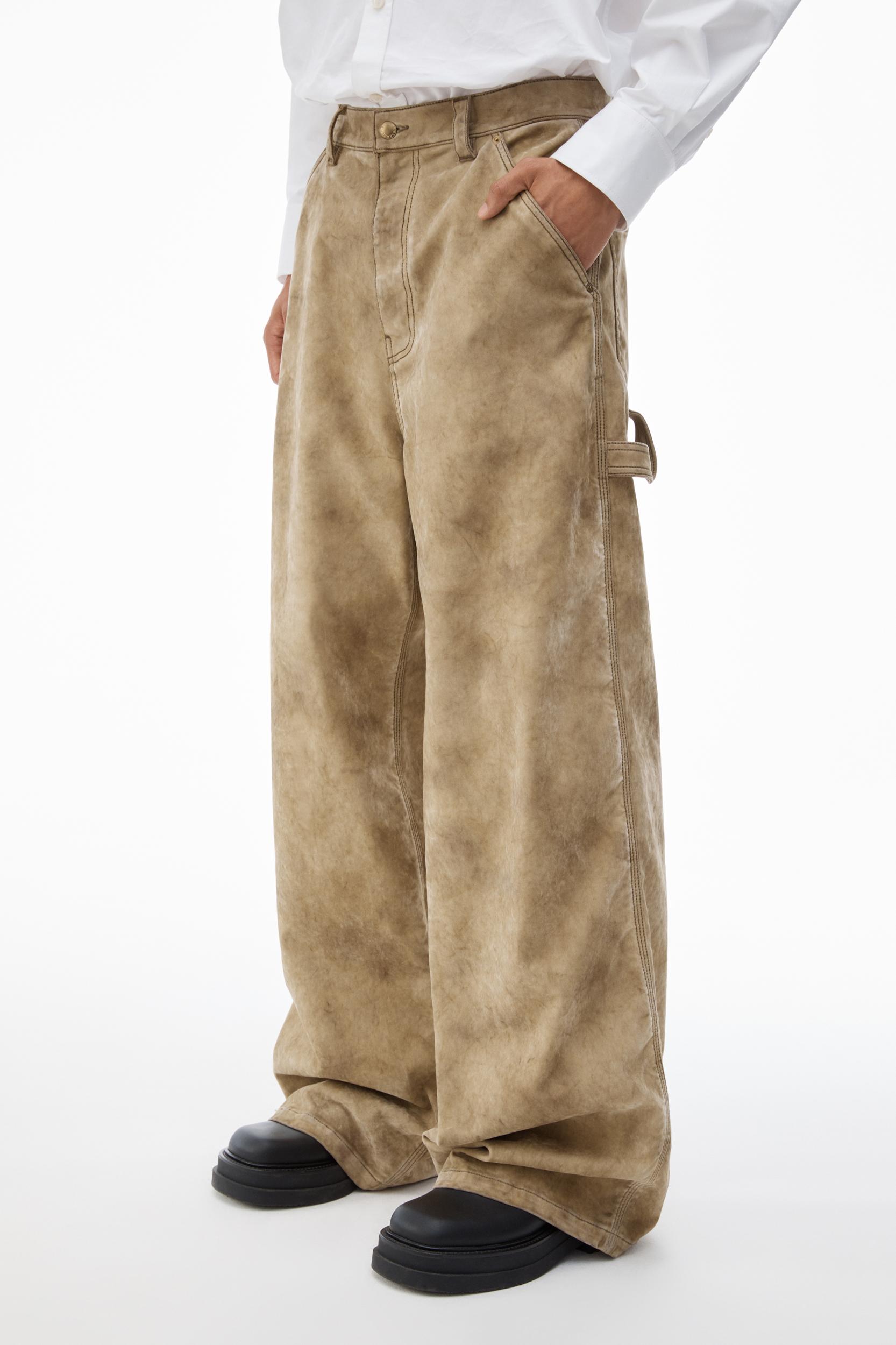 Rounded Carpenter Jeans With Weathered Flocking Product Image