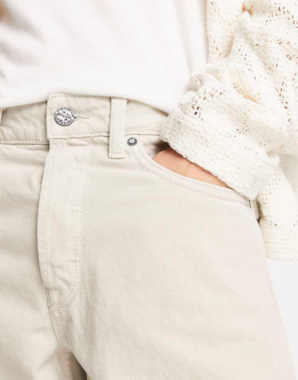 Only & Sons Edge loose fit jeans in off white Product Image
