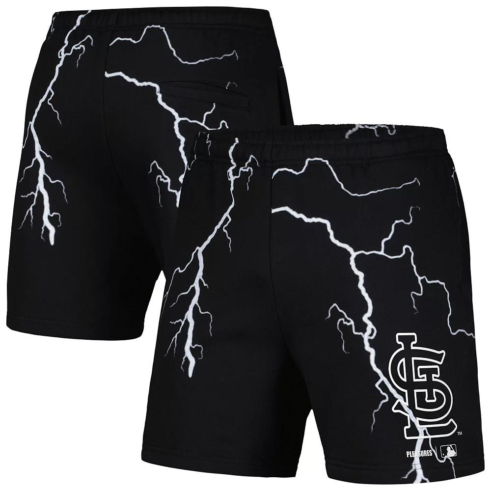 Men's PLEASURES Black St. Louis Cardinals Lightning Shorts,  Product Image