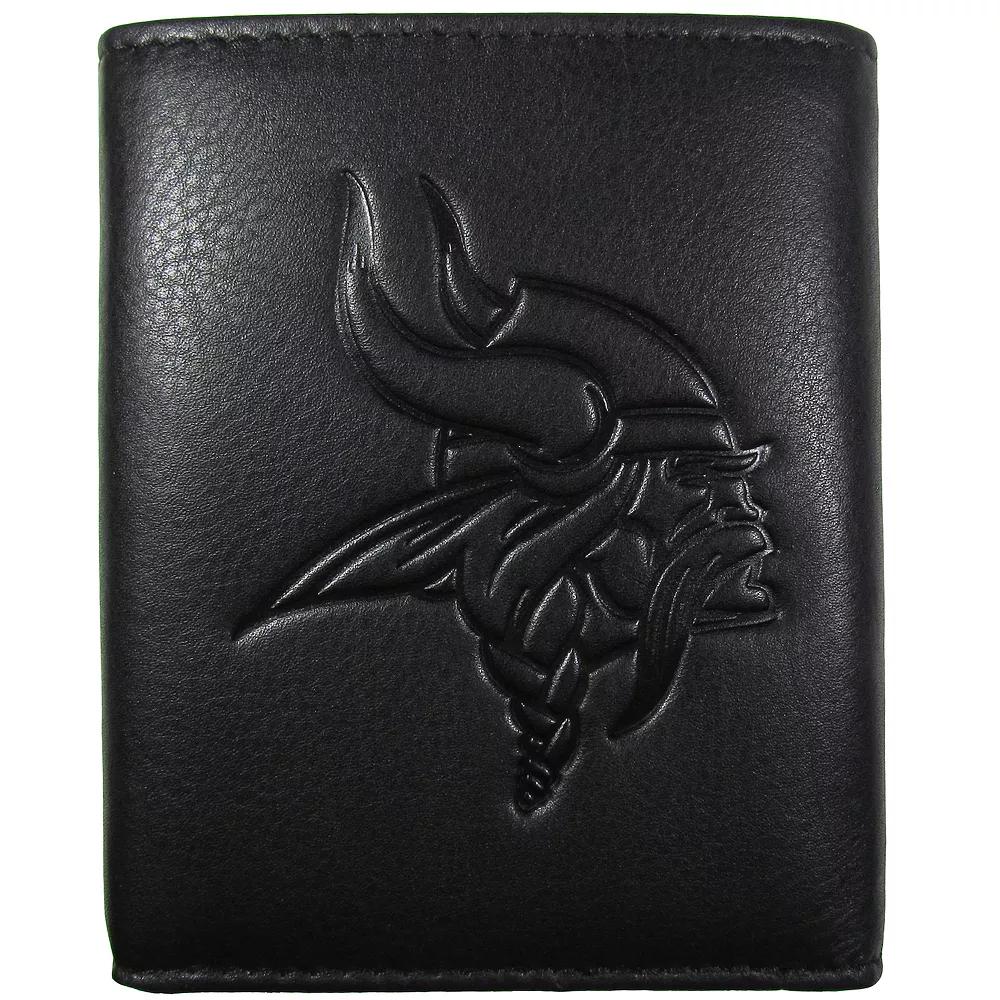 Men's Pittsburgh Steelers Embossed Leather Tri-Fold Wallet, Black Product Image