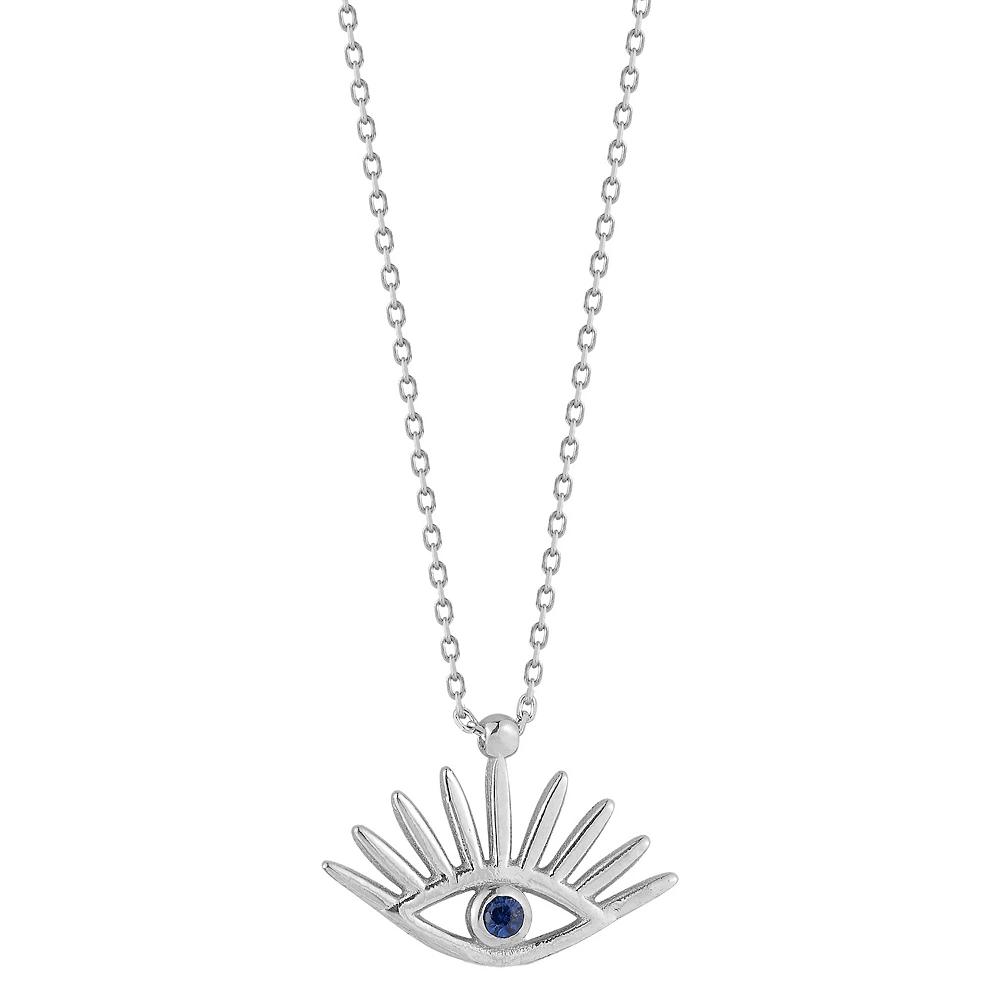 Sunkissed Sterling Sterling Silver Cubic Zirconia Eye Necklace, Women's, Size: 17", Silver Tone Product Image