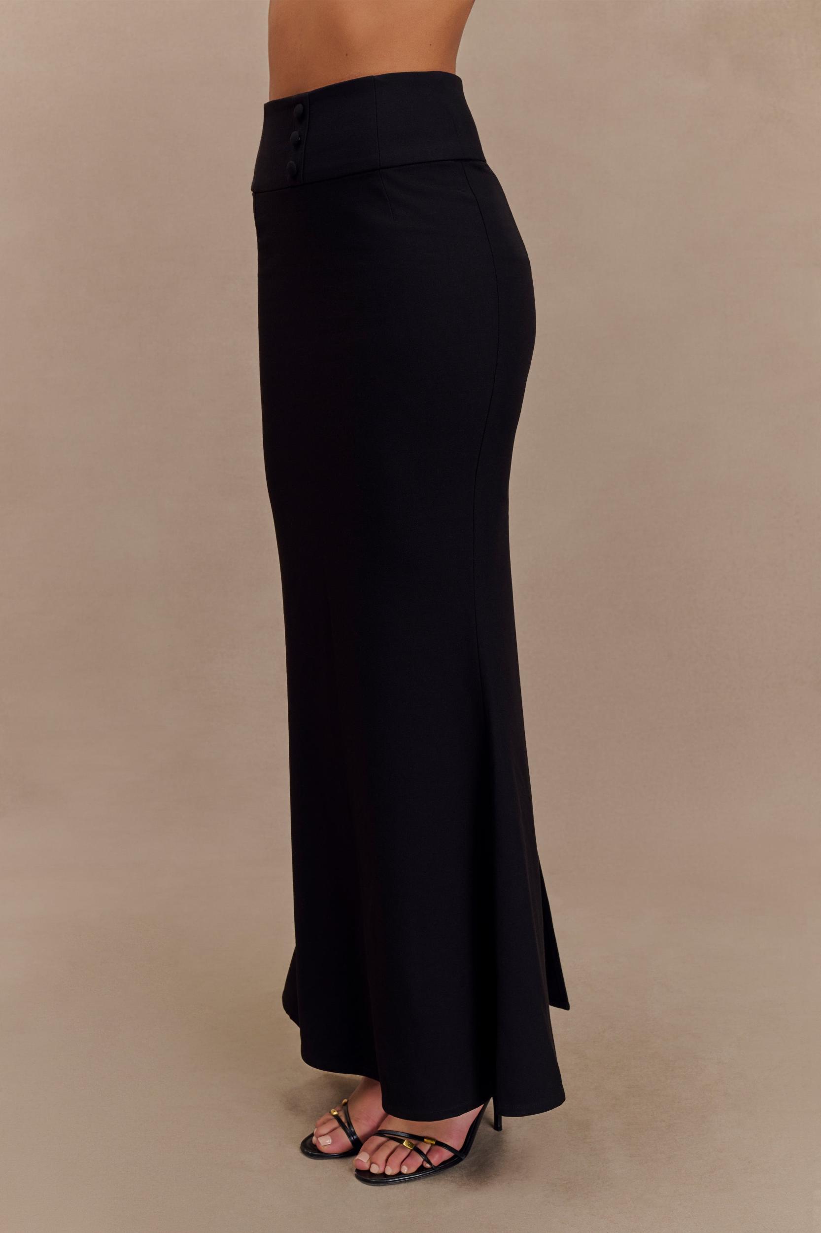 Grace Suiting Maxi Skirt - Black Product Image