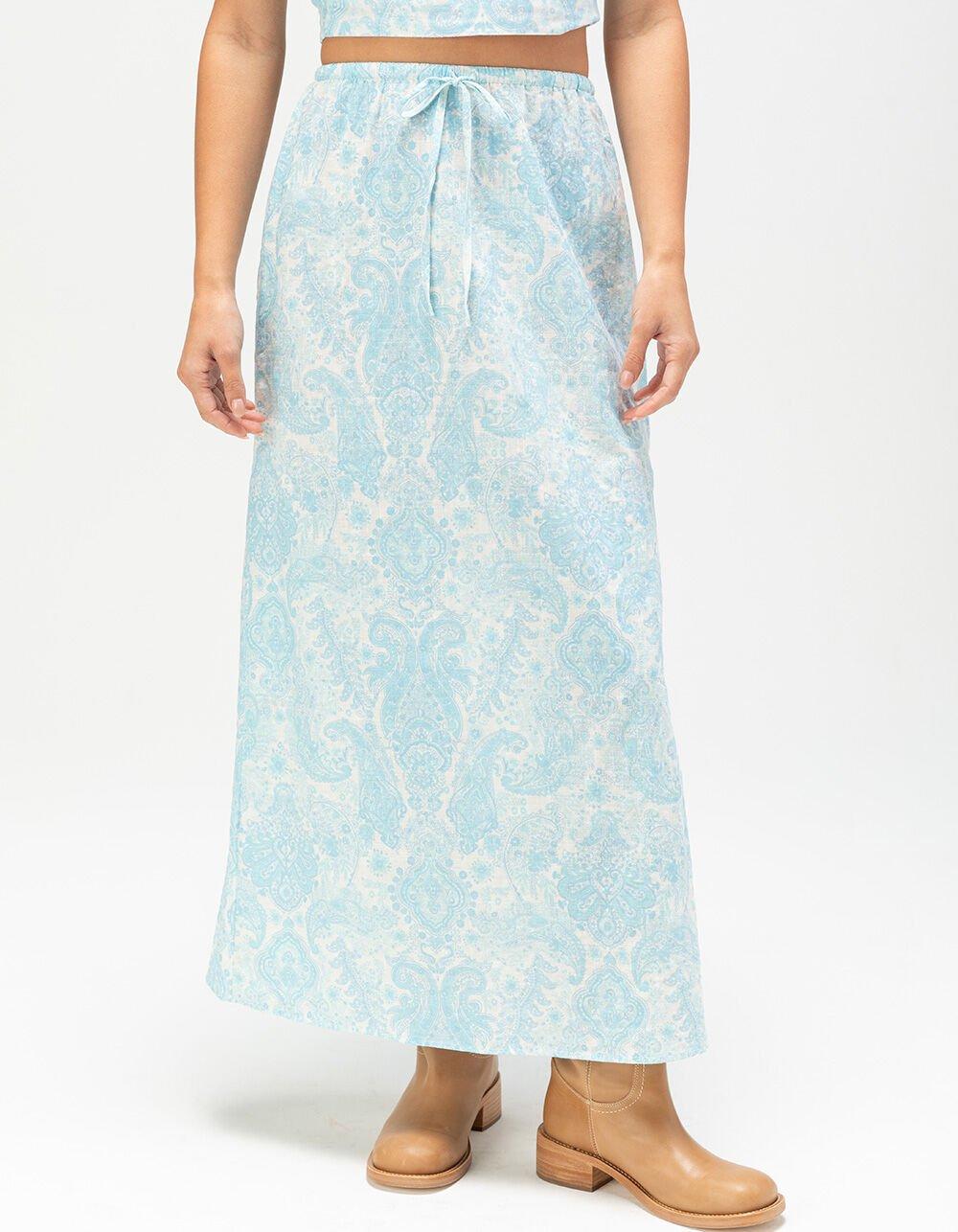 RHYTHM Jean Paisley Womens Maxi Skirt - BLUE COMBO Product Image