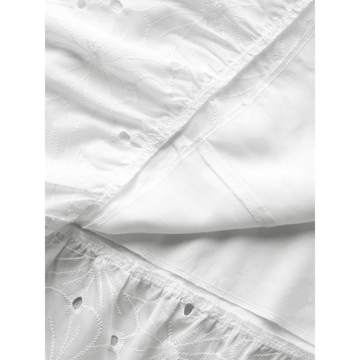 Plus Size Cotton Lace Detail Tiered Hem Tiered Maxi Dress Originalwhite Women Resort Round Neck Sleeveless Curvy BloomChic 26/4X Product Image