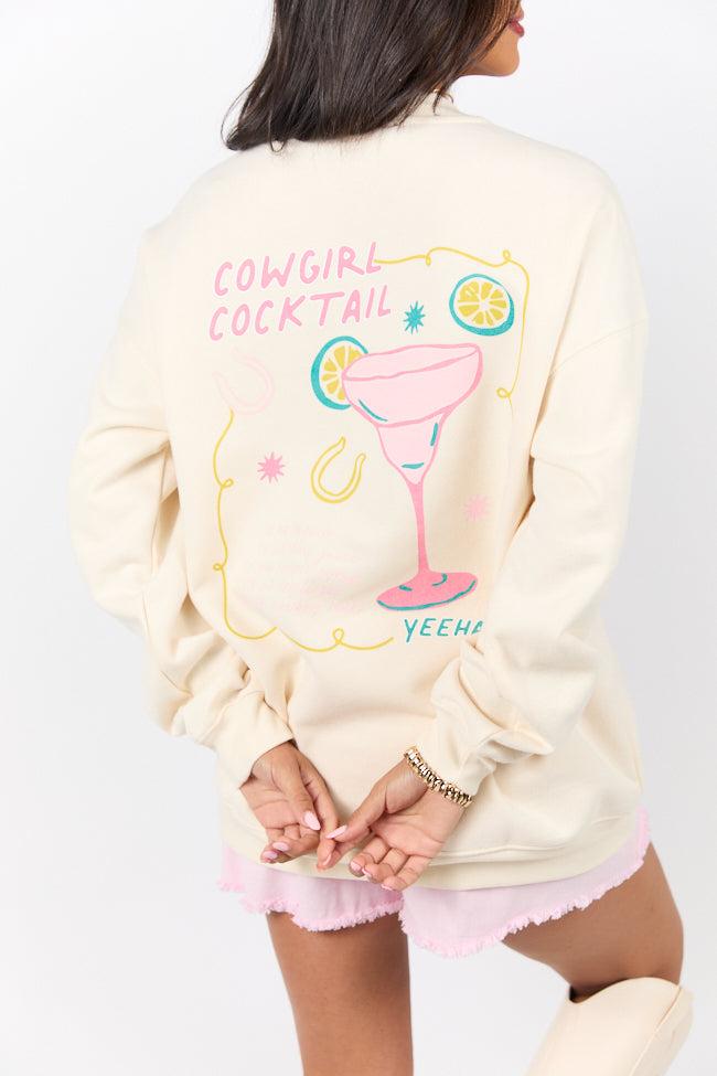 Cowgirl Cocktail Cream Graphic Sweatshirt Product Image