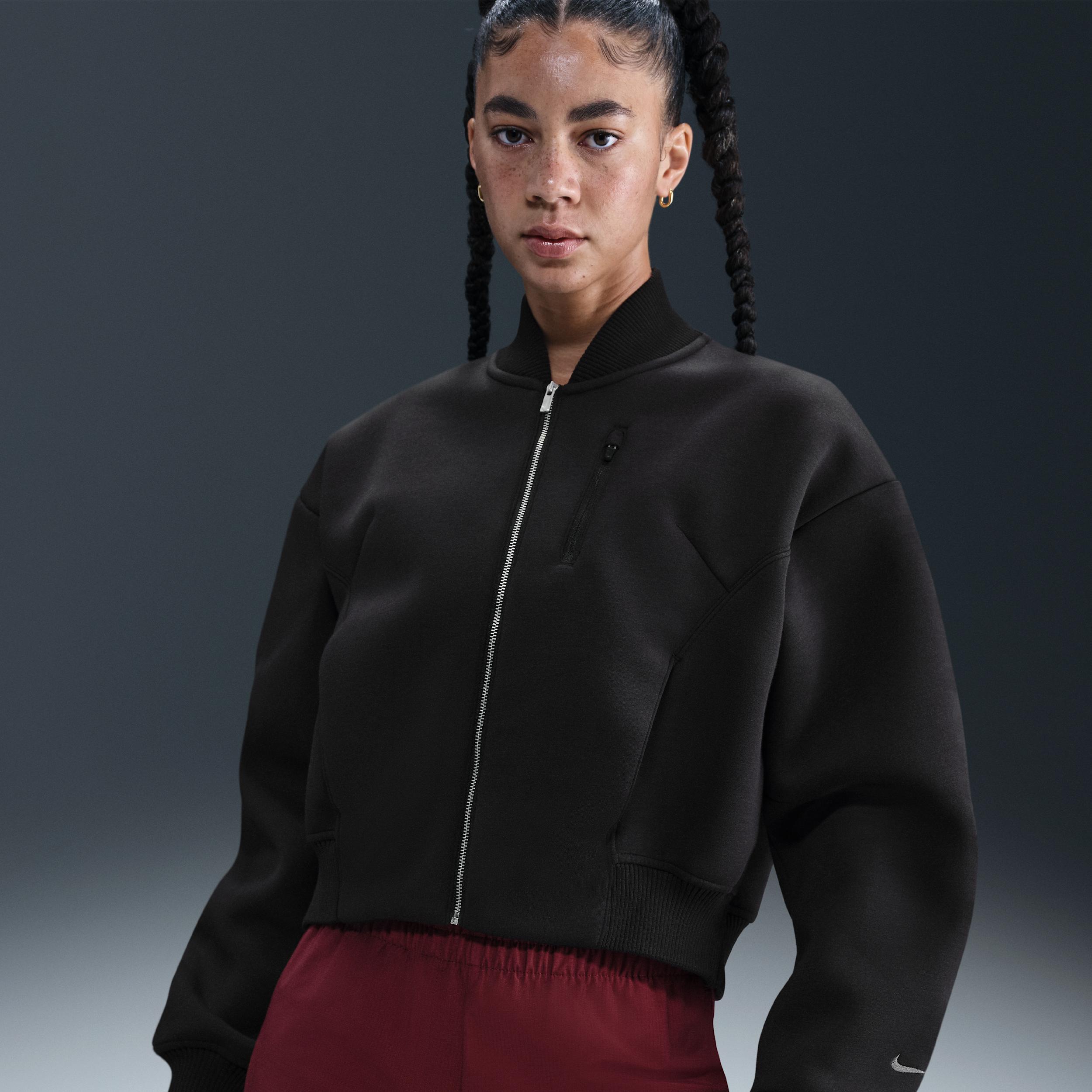 Womens Nike Sportswear Modern Fleece Oversize Destroyer Jacket | IB2679-133 Product Image