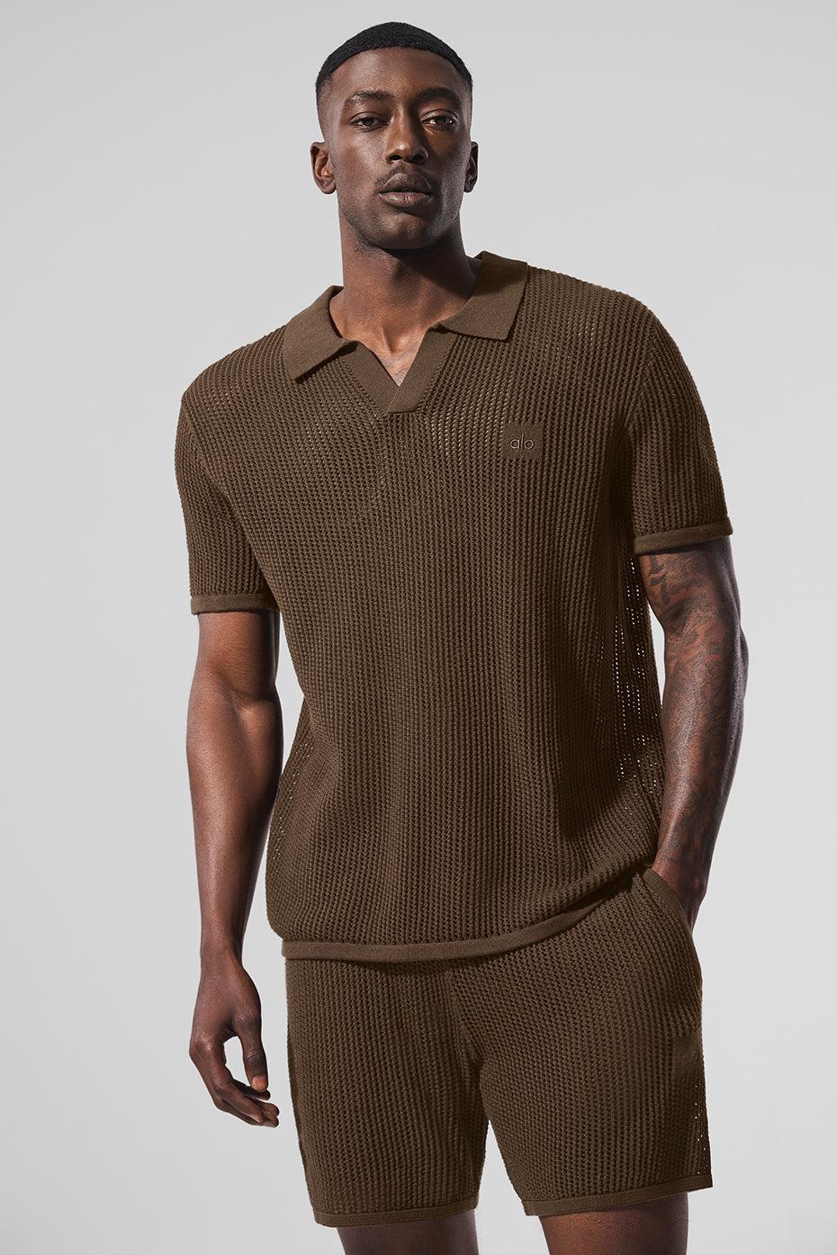 Open-Knit Polo - Espresso Male Product Image