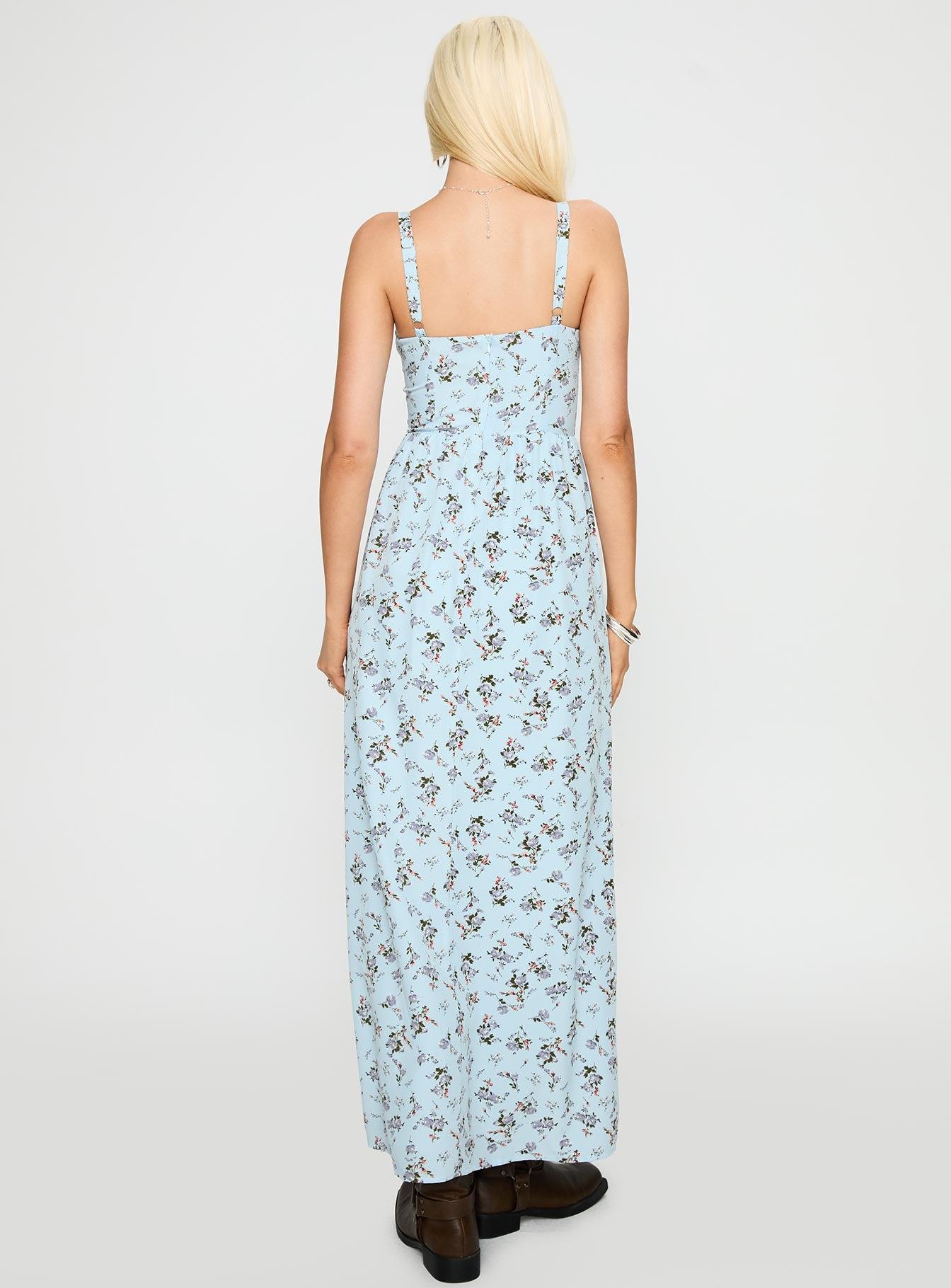 Izebella Maxi Dress Blue Floral Product Image