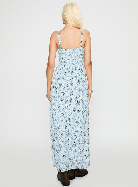 Izebella Maxi Dress Blue Floral Product Image