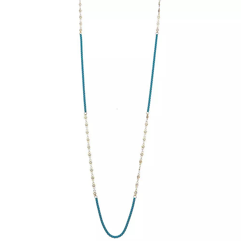 Juvell 18k Gold Plated Two Tone Cubic Zirconia Necklace, Women's,  Product Image