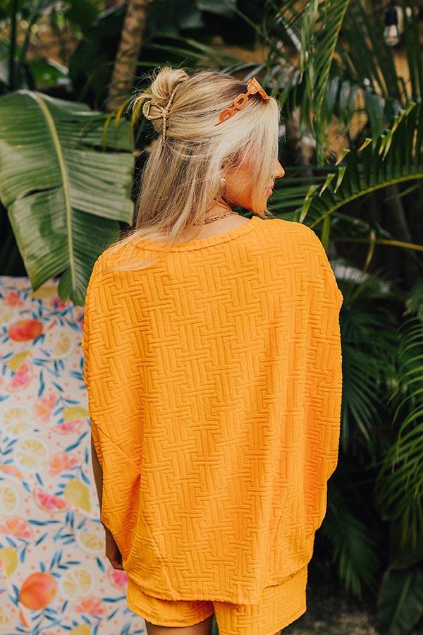 Maldives Escape Oversized Terry Top in Orange Product Image