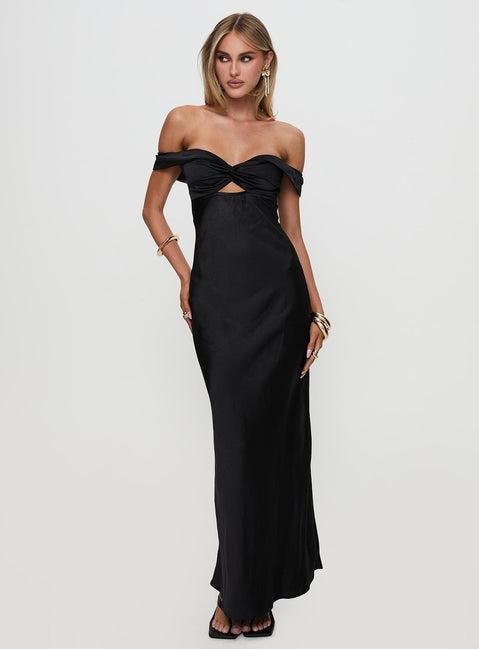 Rava Off The Shoulder Maxi Dress Black Product Image