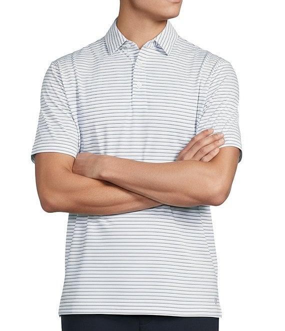 Cremieux Blue Label Performance Stretch Striped Short Sleeve Polo Shirt Product Image