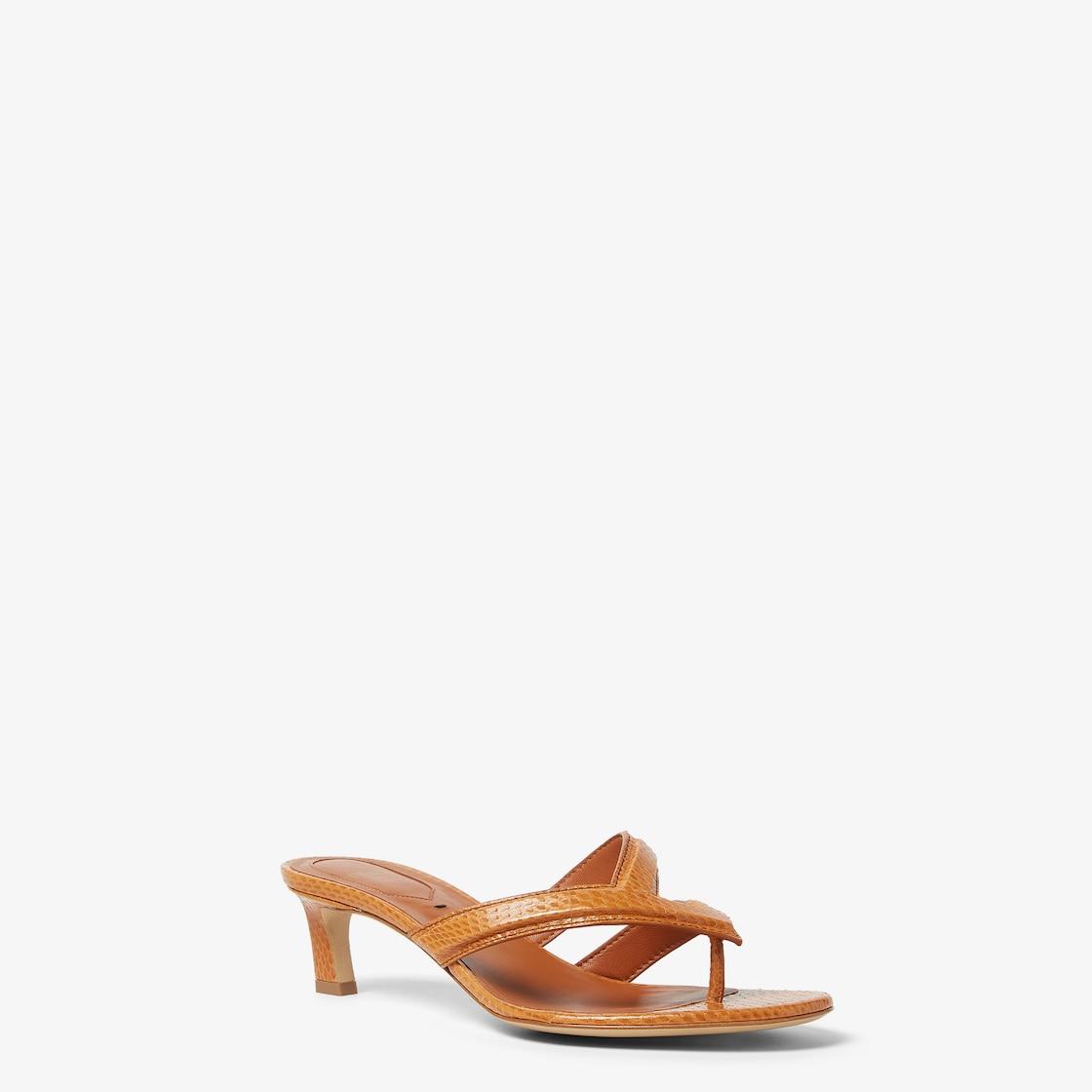 Fendi FlingLight brown ayers medium-heeled thong sandals Product Image