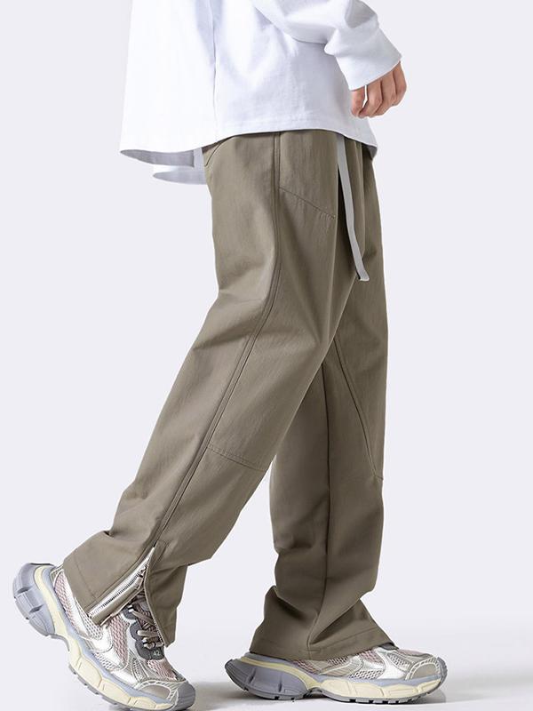 Men's Zip Up Drawstring Cargo Pants Product Image