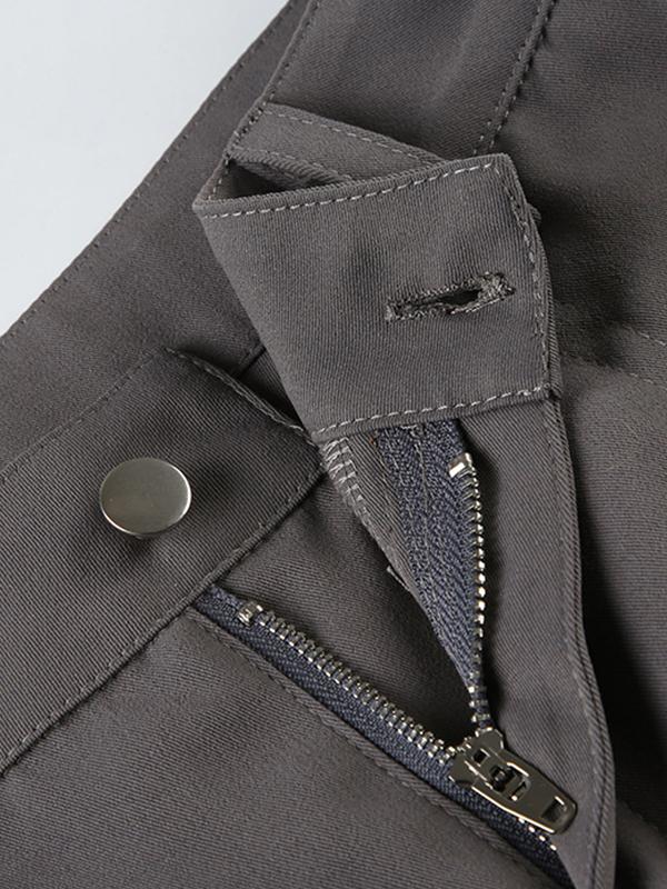 High-Waisted, Multi-Pocket, Drawstring, Loose-Fitting, Straight-Leg Casual Streetwear Work Pants Product Image