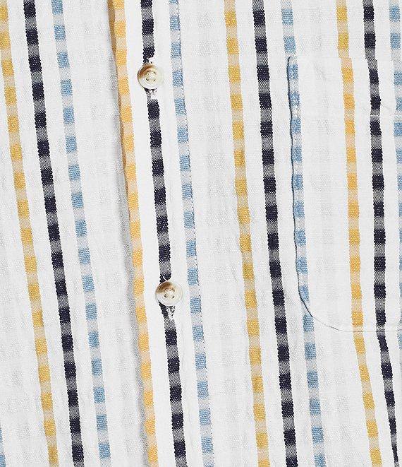 Rowm Short Sleeve Seersucker Micro Geo Print Shirt Product Image