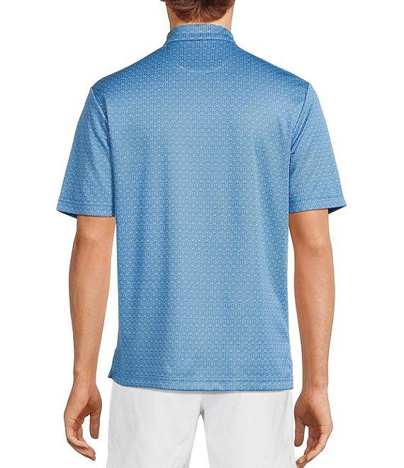 Roundtree & Yorke Big & Tall Performance Short Sleeve Geo Jacquard Polo Shirt Product Image