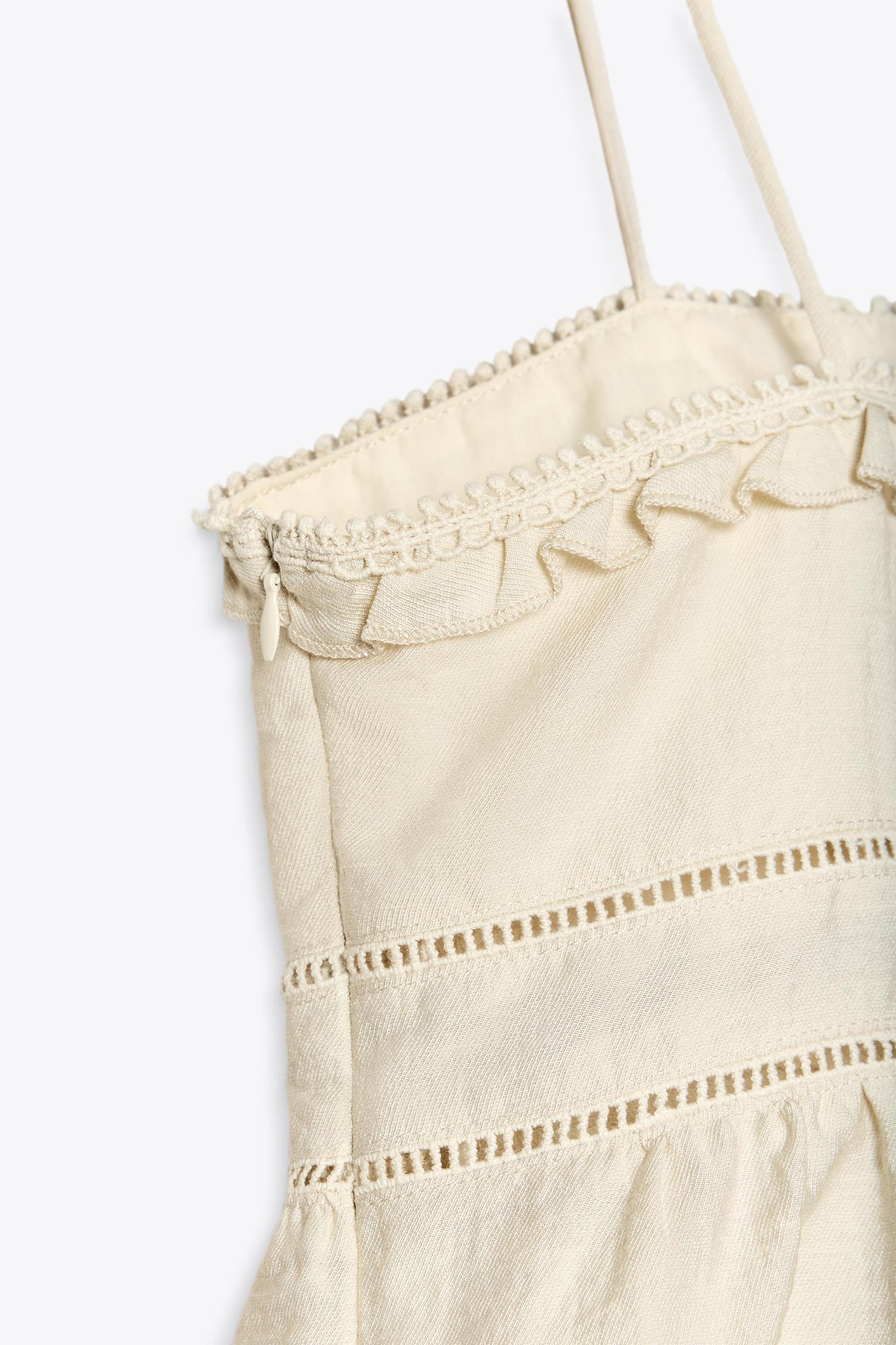 EMBROIDERED EYELET CROP TOP Product Image