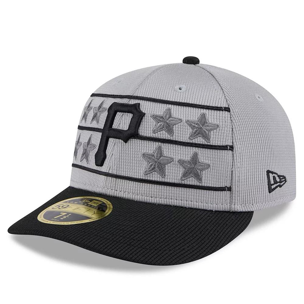 Men's New Era Gray/Black Pittsburgh Pirates 2025 Batting Practice Low Profile 59FIFTY Fitted Hat,  Product Image