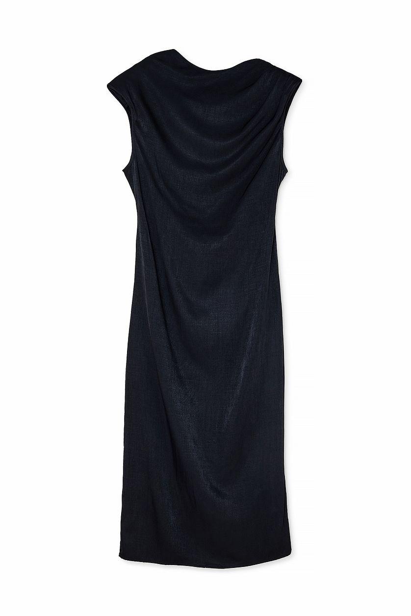 Funnel Neck Open Back Midi Dress Product Image