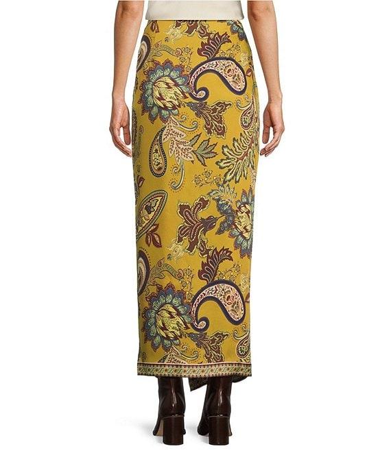 Antonio Melani Anna Printed Satin Twill Faux Wrap Skirt Product Image