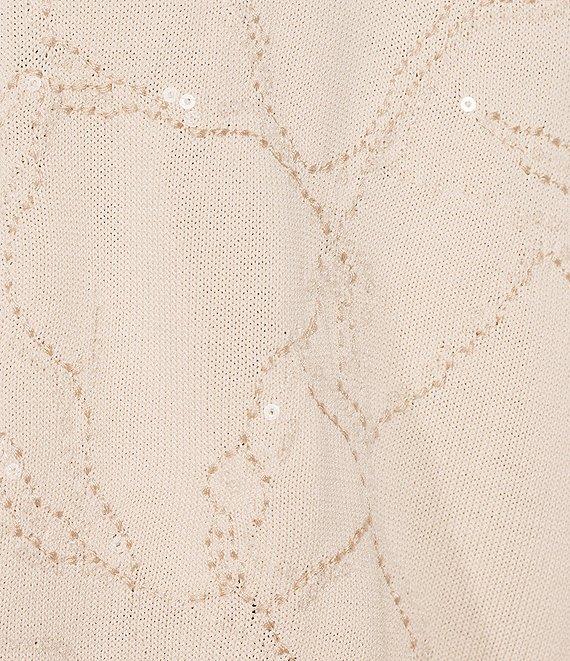 Donna Karan Clear Sequin Floral Cardigan Product Image