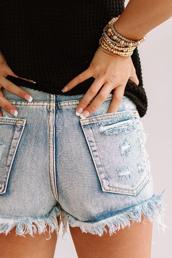 Boardwalk High Waist Distressed Shorts Product Image