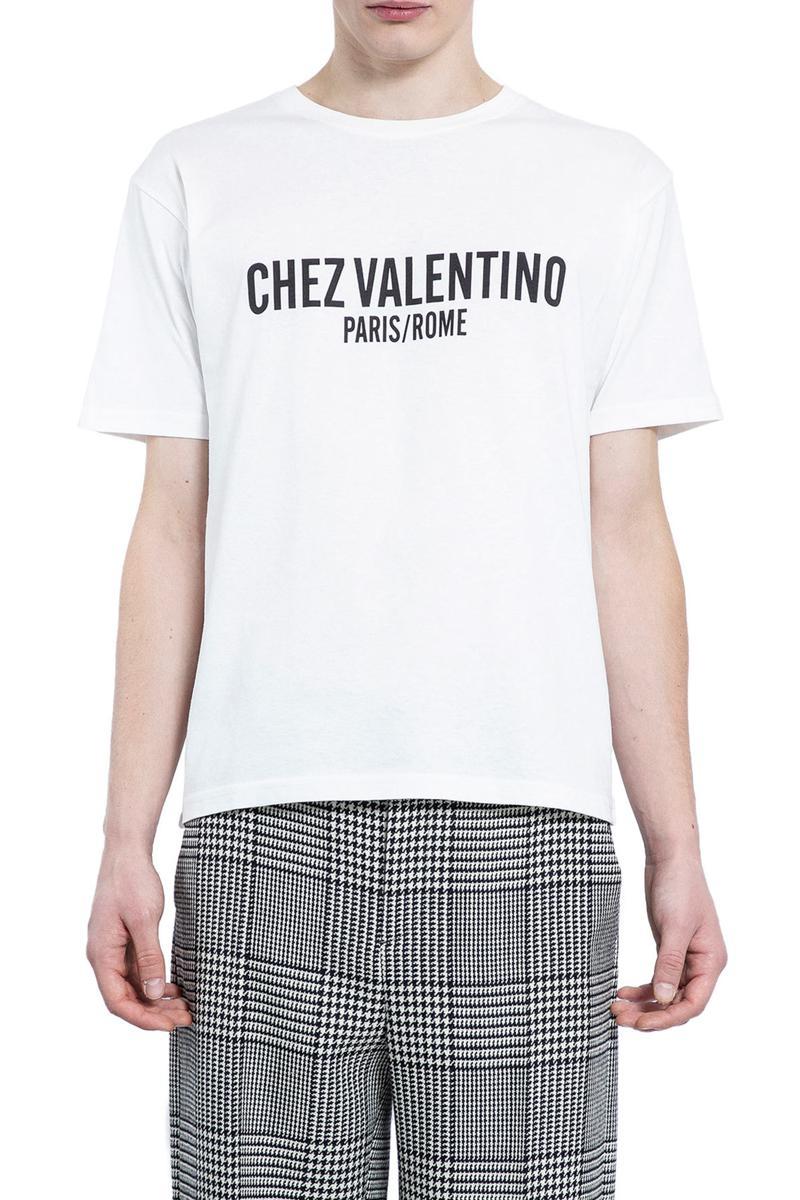 VALENTINO Cotton Crew Neck T-shirt With Graphic Print In White Product Image