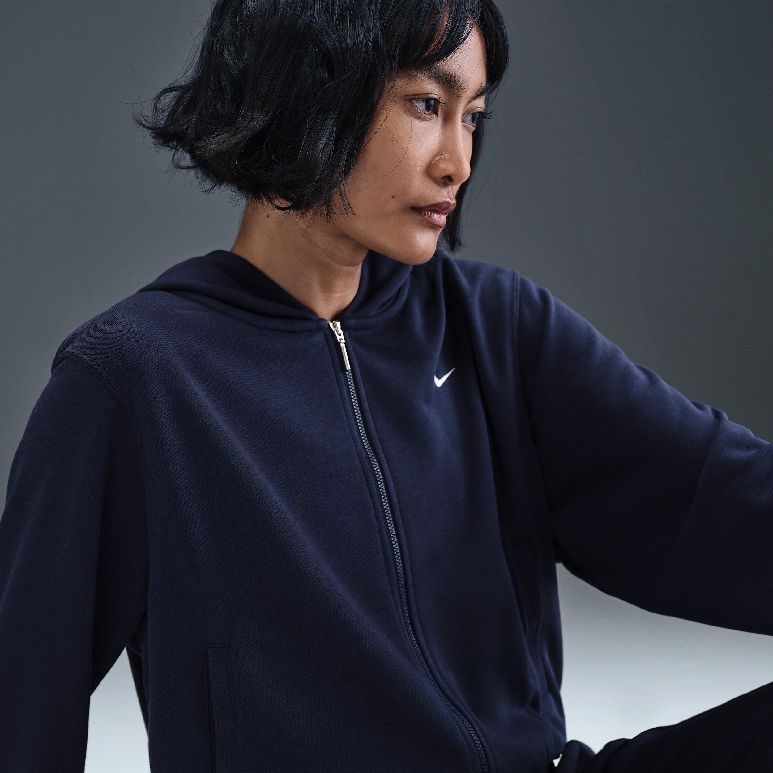 Womens Nike Sportswear Chill Terry Loose Full-Zip French Terry Hoodie | FN2415-410 Product Image