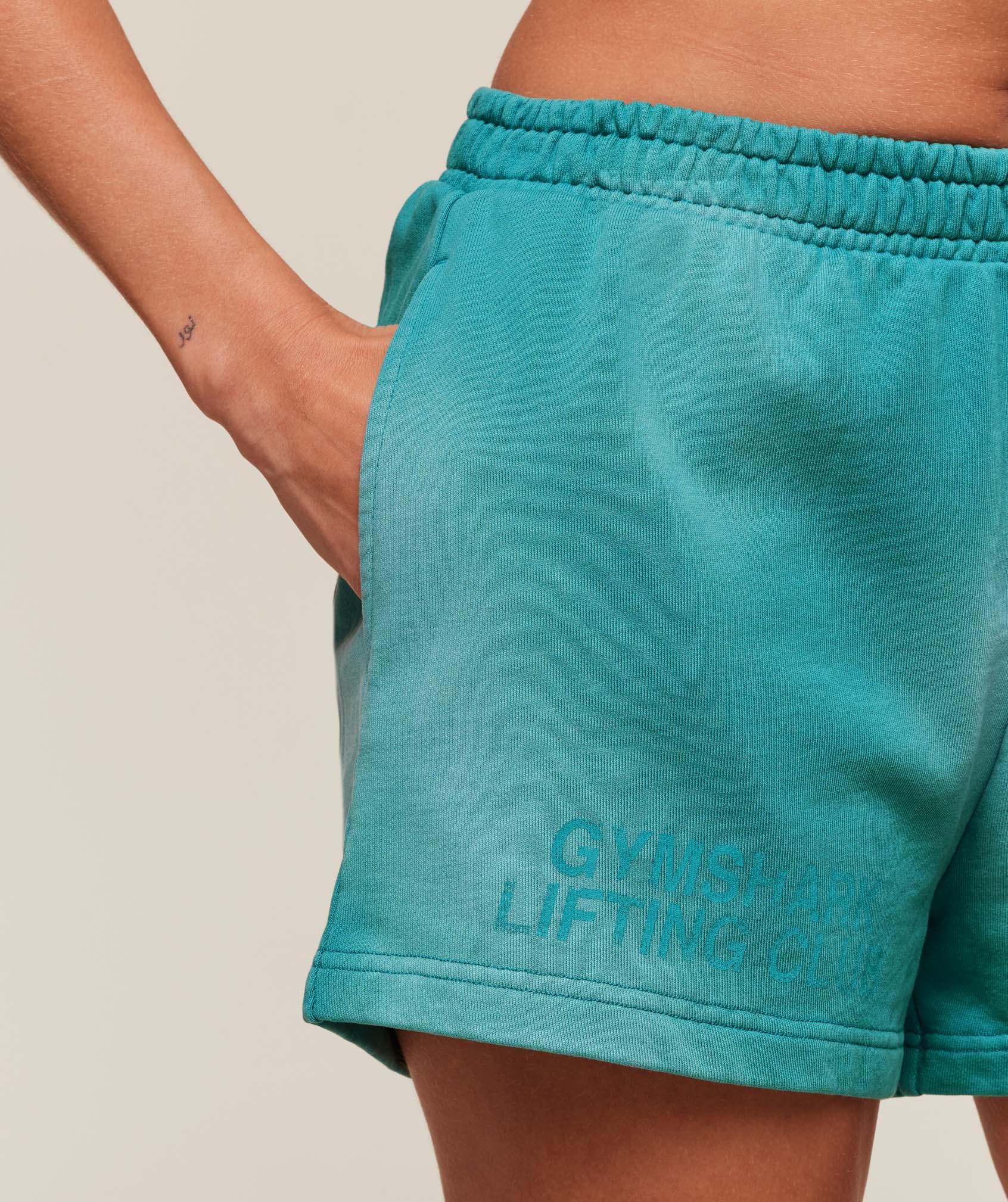 Gymshark Summer Tie-Dye Graphic Shorts - Jewel Teal/Wash Female Product Image
