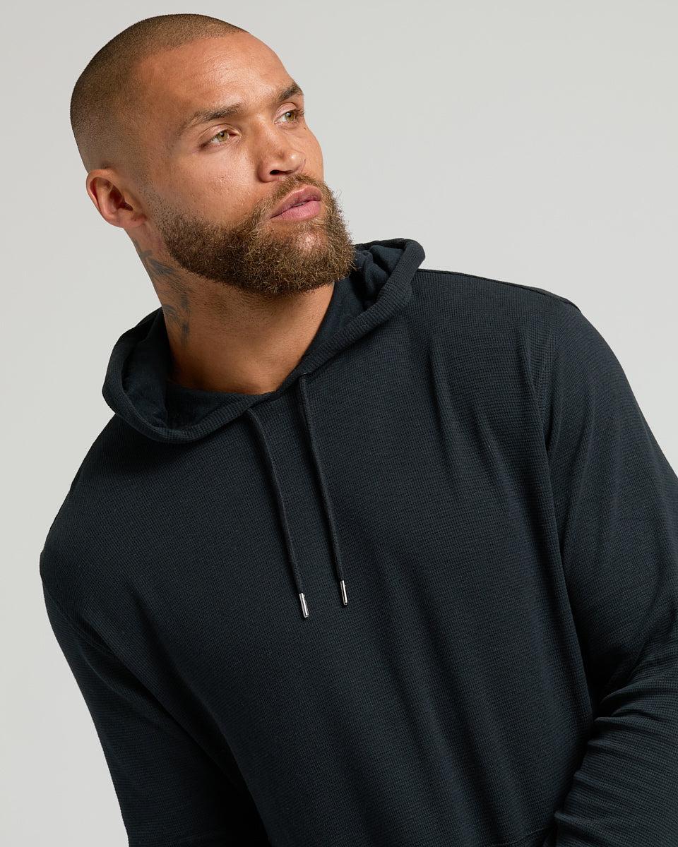 Black Waffle Hoodie Product Image