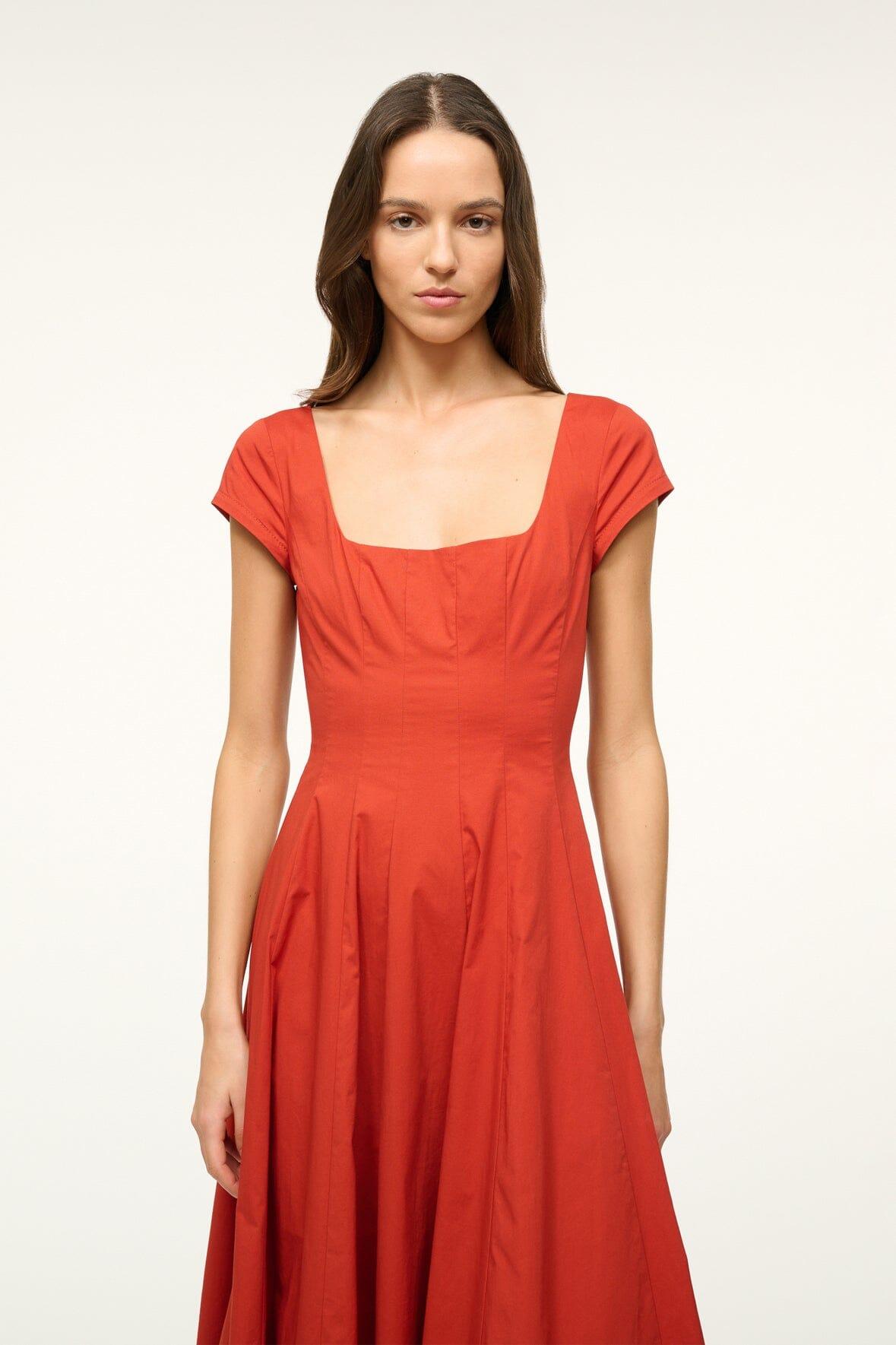 SHORT SLEEVE WELLS DRESS | RUST Product Image