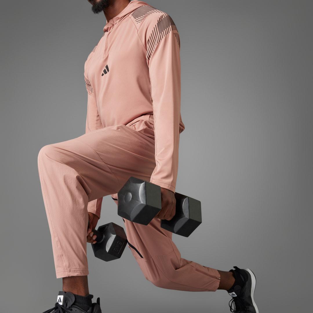 adidas Pro-Series Quarter Zip Hooded Track Jacket Warm Clay S Mens Product Image